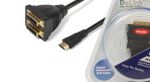 Кабель-разветвитель  DeLink HDMI штекер - DVI-D гнездо+DVI-D гнездо  "HD" пластик 0,25м