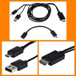 Кабель-адаптер ORIENT MHL654microUSB>HDMI с каб. питания USB( для моб. устройств с поддержкой MHL)